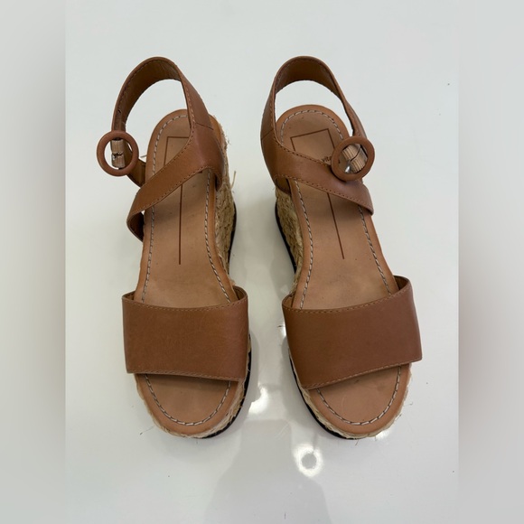 Dolce Vita Wedge Platform Ankle Lathers Strap Espadrille Sandals Size 6 - Picture 1 of 7